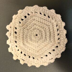 Vintage Hand Crocheted Doily Coaster 4 inch Grannycore Cottage Farmhouse